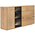SIDEBOARD Schwarz, Eichefarben 176/88/40 cm - Eichefarben/Schwarz, Natur, Glas/Holz (176/88/40cm) - Waldwelt