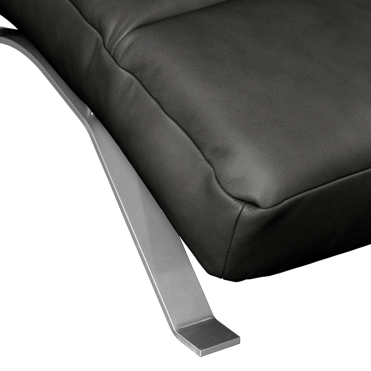 RELAXLIEGE Echtleder Schwarz  - Silberfarben/Schwarz, Design, Leder/Metall (65/65-95/171cm) - Livetastic