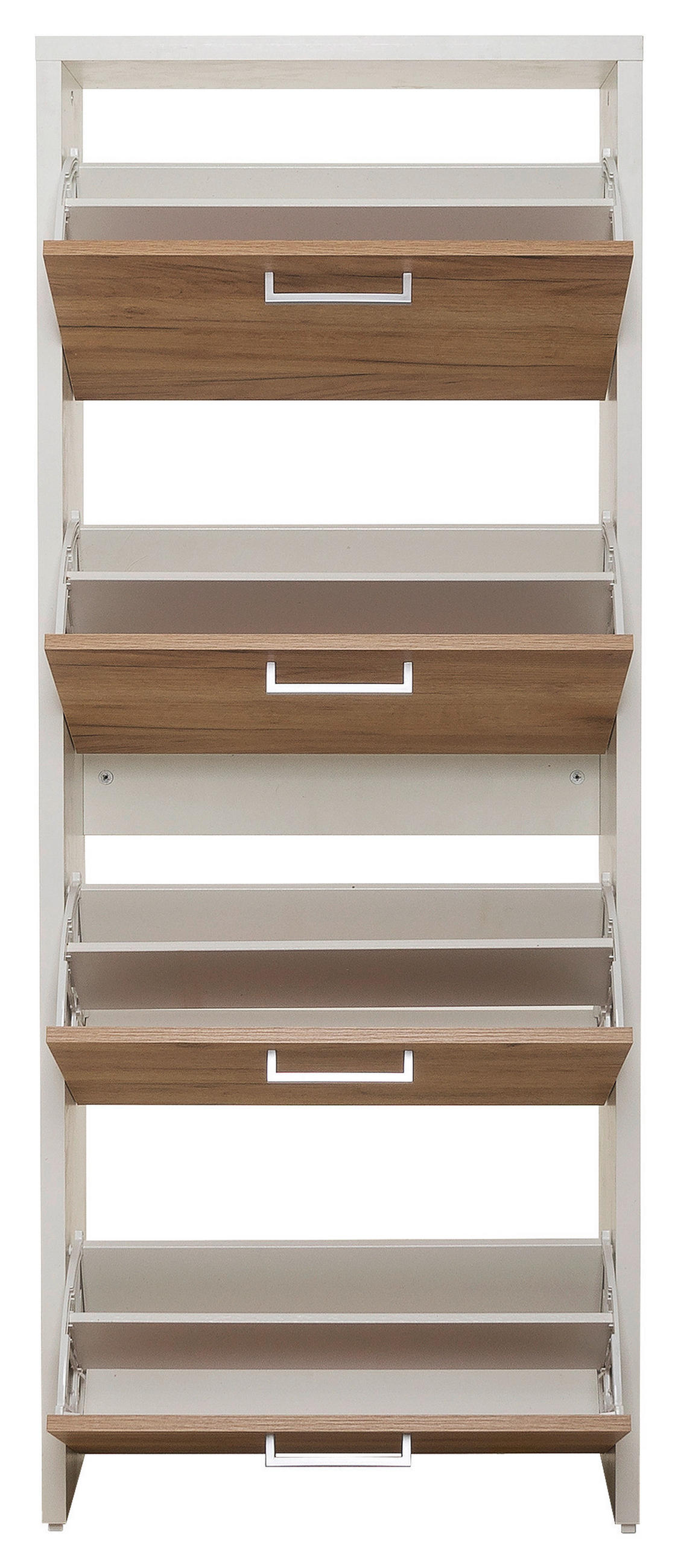 OMARA Z LOPUTAMI ZA ČEVLJE bela, barve hrasta - barve hrasta/bela, Konvencionalno, leseni material (60/151,5/25cm) - Ti'me