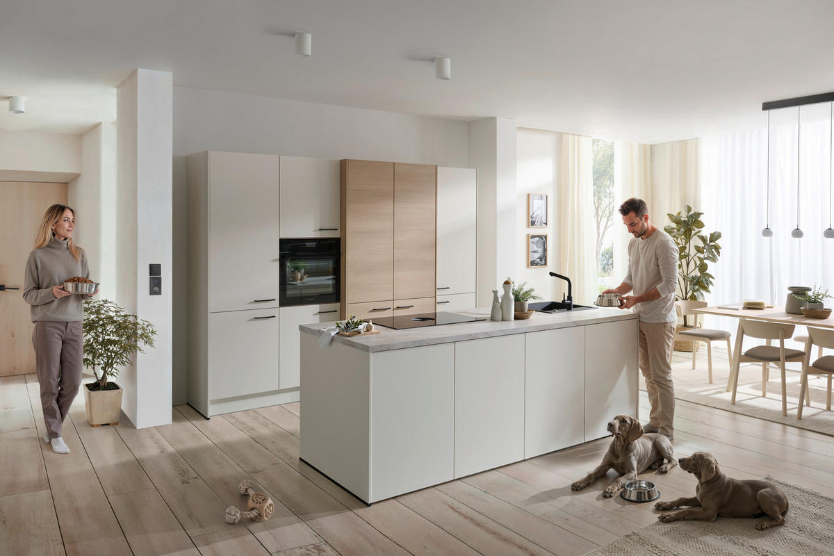 EINBAUKÜCHE 512  - Eichefarben/Schwarz, Basics, Holzwerkstoff/Metall (286cm) - Venda