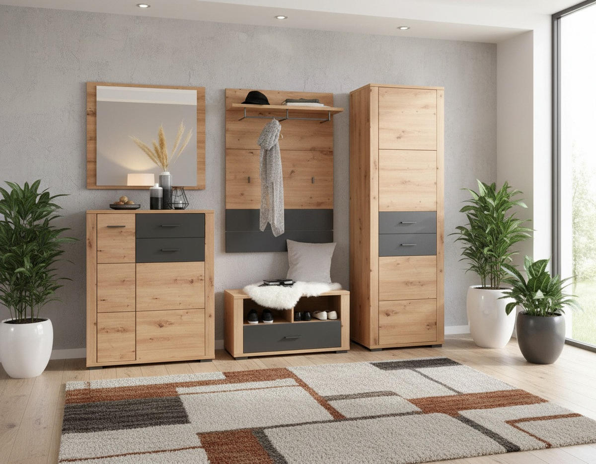 GARDEROBE  in 230/195/45 cm  - Anthrazit/Eiche Artisan, KONVENTIONELL, Holzwerkstoff (230/195/45cm) - Xora