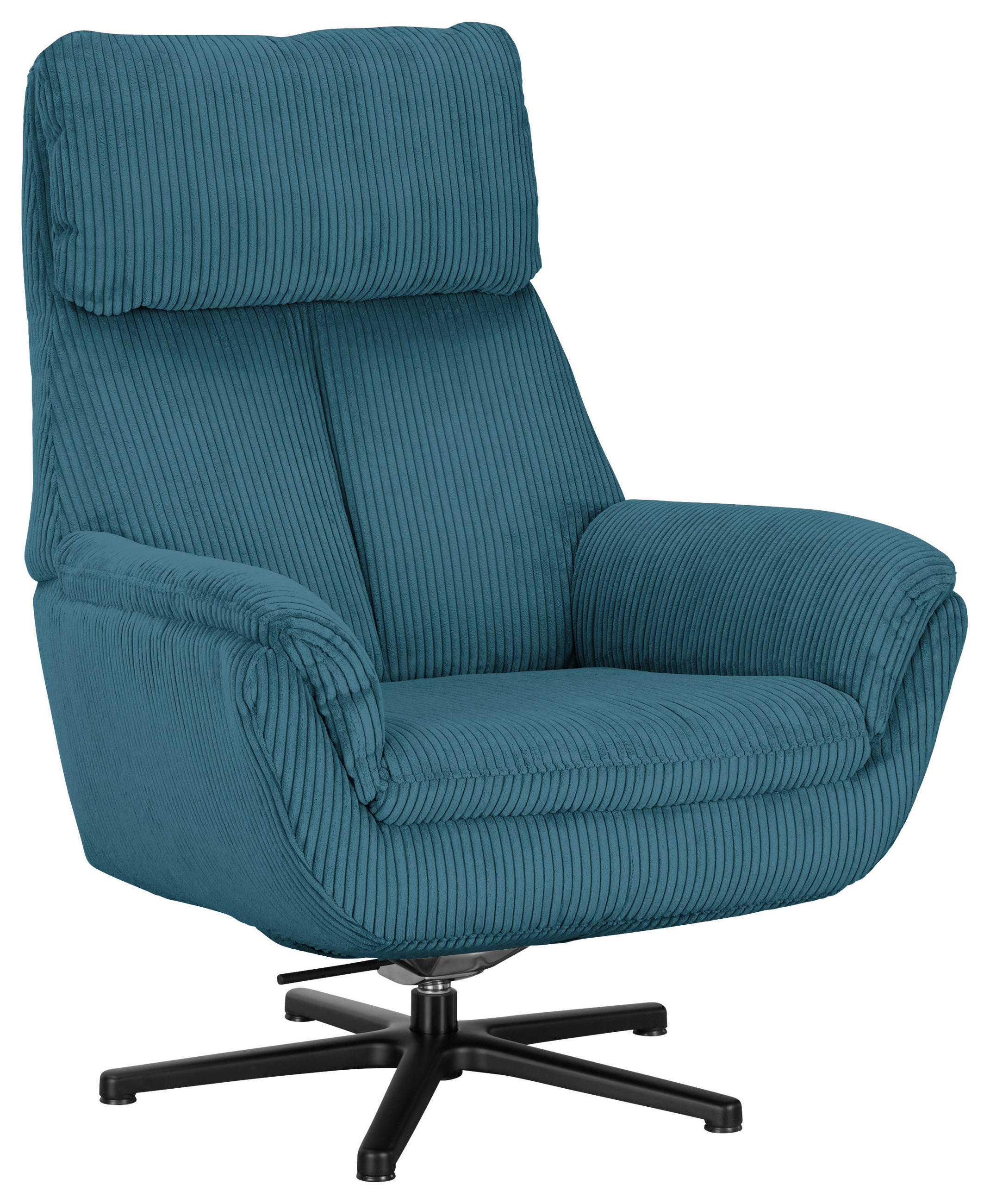 RELAXSESSEL in Textil Petrol  - Petrol/Schwarz, Design, Textil/Metall (79/108/89cm) - Beldomo Style