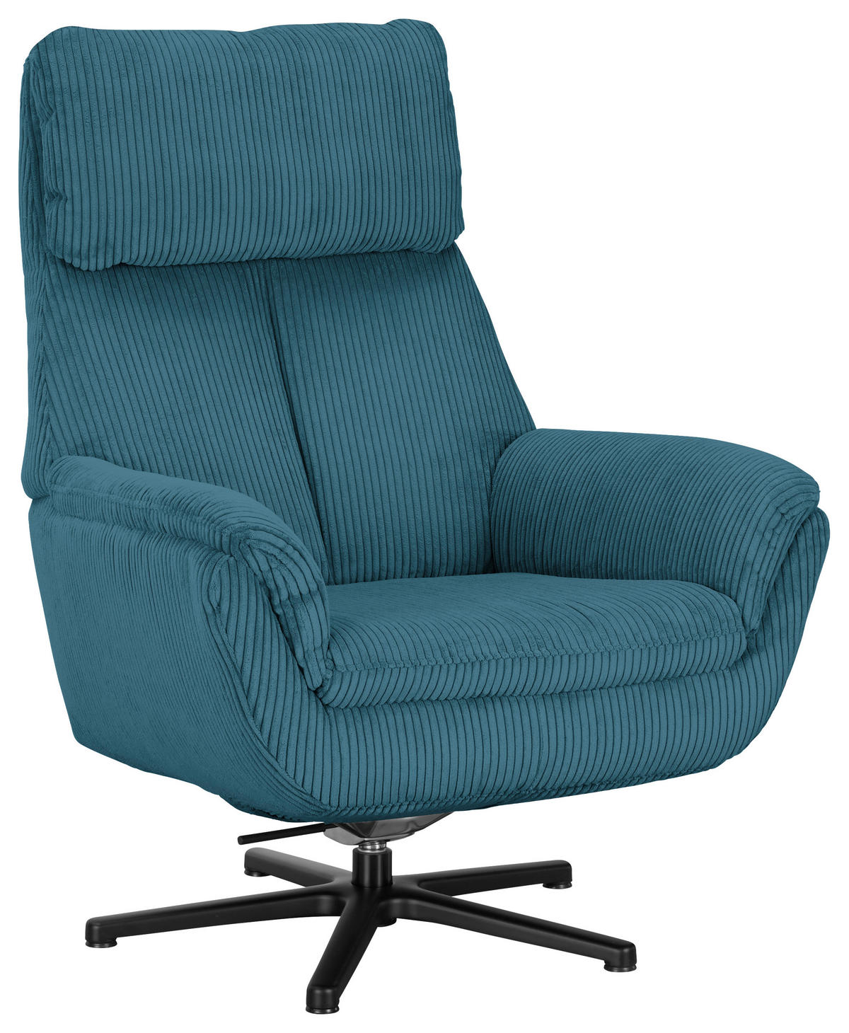 RELAXSESSEL Cord    - Petrol/Schwarz, Design, Textil/Metall (79/108/89cm)