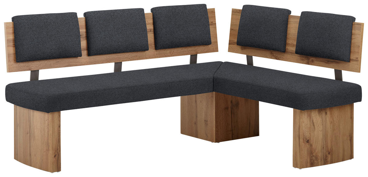ECKBANKGRUPPE in Textil, Holzwerkstoff Anthrazit, Eichefarben  - Eichefarben/Anthrazit, Konventionell, Holzwerkstoff/Textil - Cantus
