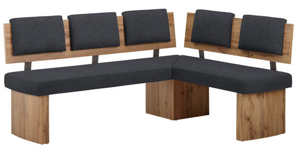 ECKBANK 165/125 cm in Anthrazit, Eichefarben - Eichefarben/Anthrazit, KONVENTIONELL, Holzwerkstoff/Textil (165/125cm) - Cantus