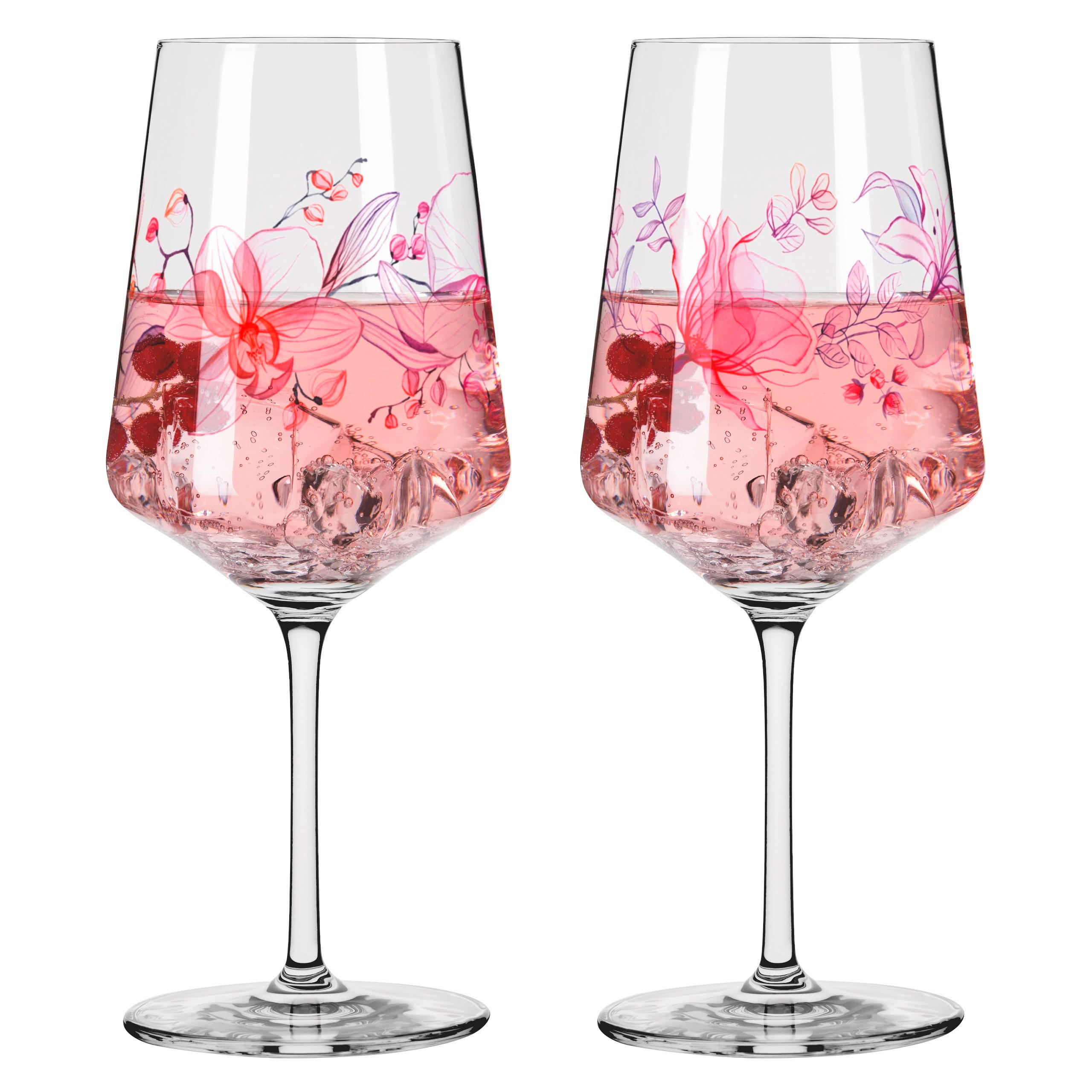 GLÄSERSET Sommersonett 2-teilig  - Pink/Transparent, Trend, Glas (9,3/22,5cm) - Ritzenhoff