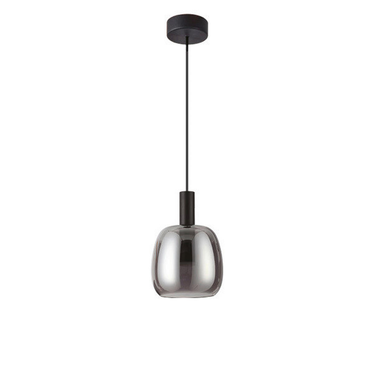 LED-HÄNGELEUCHTE Coco 15/225 cm   - Schwarz/Grau, Design, Glas/Metall (15/225cm) - Ideal Lux