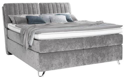 BOXSPRINGBETT 180/200 cm  in Grau  - Silberfarben/Grau, Konventionell, Textil (180/200cm) - Ambiente