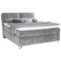 BOXSPRINGBETT 180/200 cm  in Grau  - Silberfarben/Grau, Konventionell, Textil (180/200cm) - Ambiente