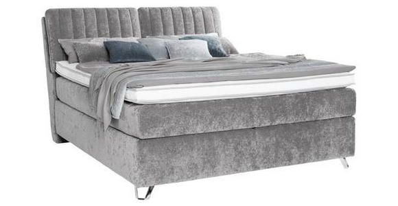 BOXSPRINGBETT 180/200 cm  in Grau  - Silberfarben/Grau, KONVENTIONELL, Textil (180/200cm) - Ambiente