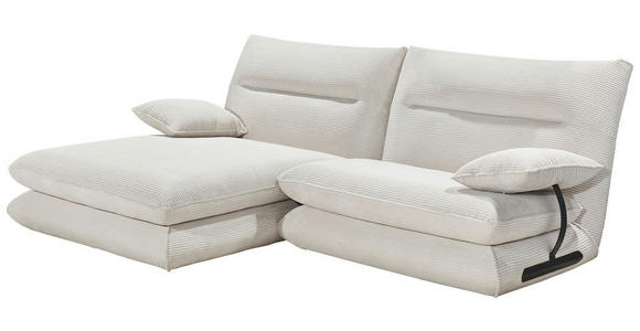 ECKSOFA Creme Cord  - Creme/Schwarz, KONVENTIONELL, Kunststoff/Textil (173/244cm) - Carryhome