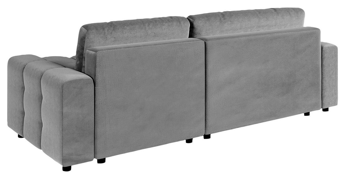 ECKSOFA Luki Grau Mikrofaser  - Schwarz/Grau, Design, Kunststoff/Textil (233/142cm) - Livetastic