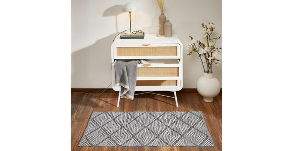 FLECKERLTEPPICH 60/120 cm Diamant Black Schwarz  - Schwarz, Design, Textil (60/120cm) - Boxxx