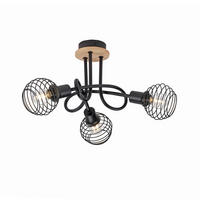 PLAFONIERĂ CU SPOT PROIECTOR - Natur, plastic/lemn (44,5/44,5/23cm)