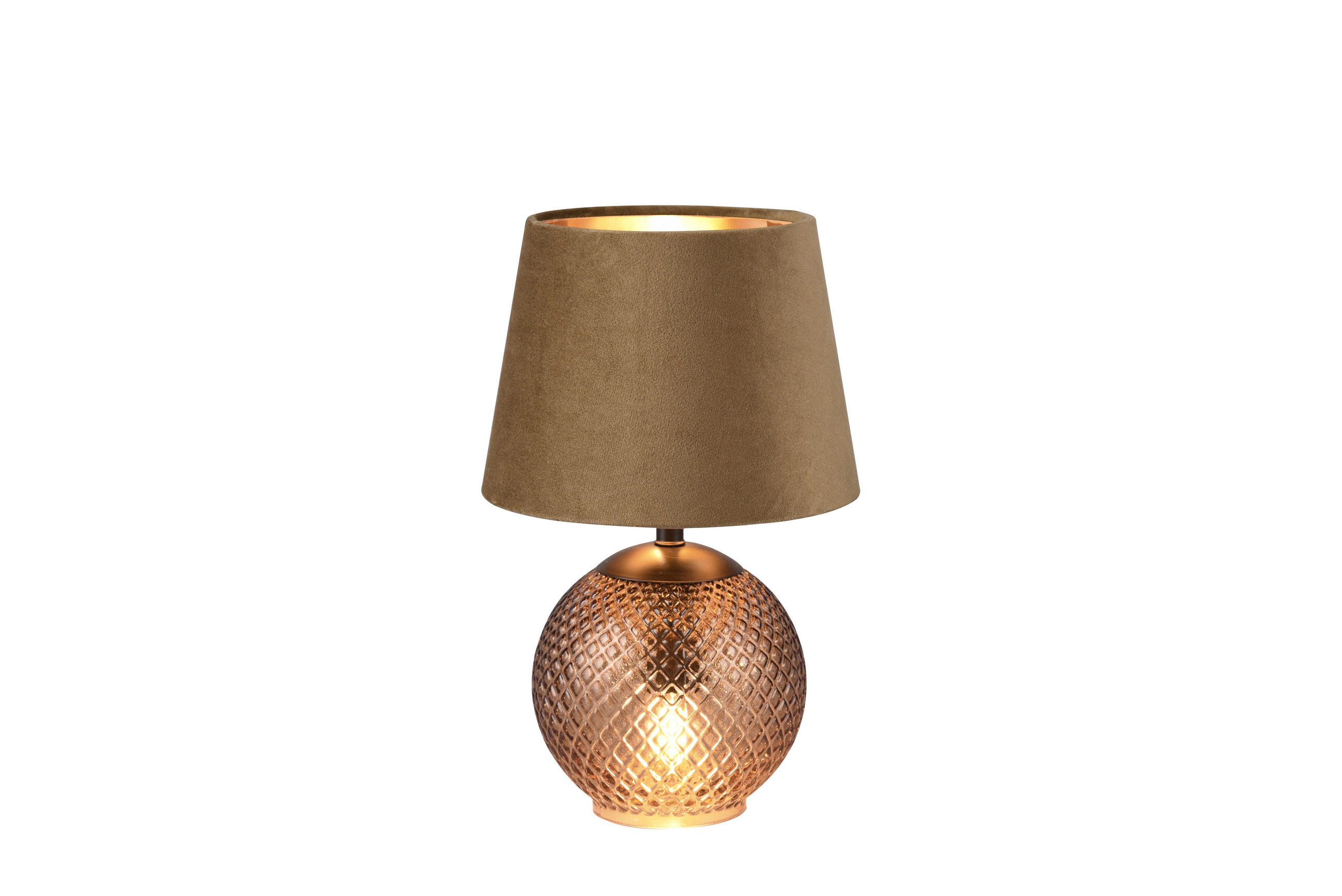 BORDSLAMPA Jonna 18/29 cm   - sandfärgad/brun, Modern, glas/textil (18/29cm)
