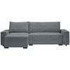 ECKSOFA in Cord, Webstoff Dunkelgrau  - Dunkelgrau/Schwarz, Modern, Holz/Textil (157/265cm) - Carryhome