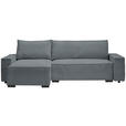 ECKSOFA in Cord, Webstoff Dunkelgrau  - Dunkelgrau/Schwarz, MODERN, Holz/Textil (157/265cm) - Carryhome