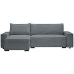 ECKSOFA in Cord, Webstoff Dunkelgrau  - Dunkelgrau/Schwarz, MODERN, Holz/Textil (157/265cm) - Carryhome