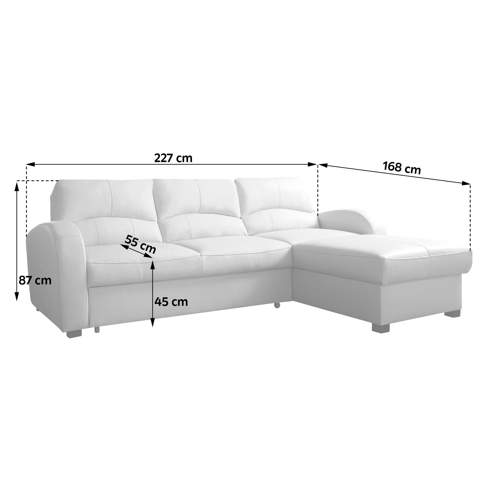 Thumbnail - Livetastic Ecksofa, Platin, Textil, Leder, Echtleder, Rindleder, 3-Sitzer, L-Form, 227x168 cm, Made in EU, Bettkasten er...