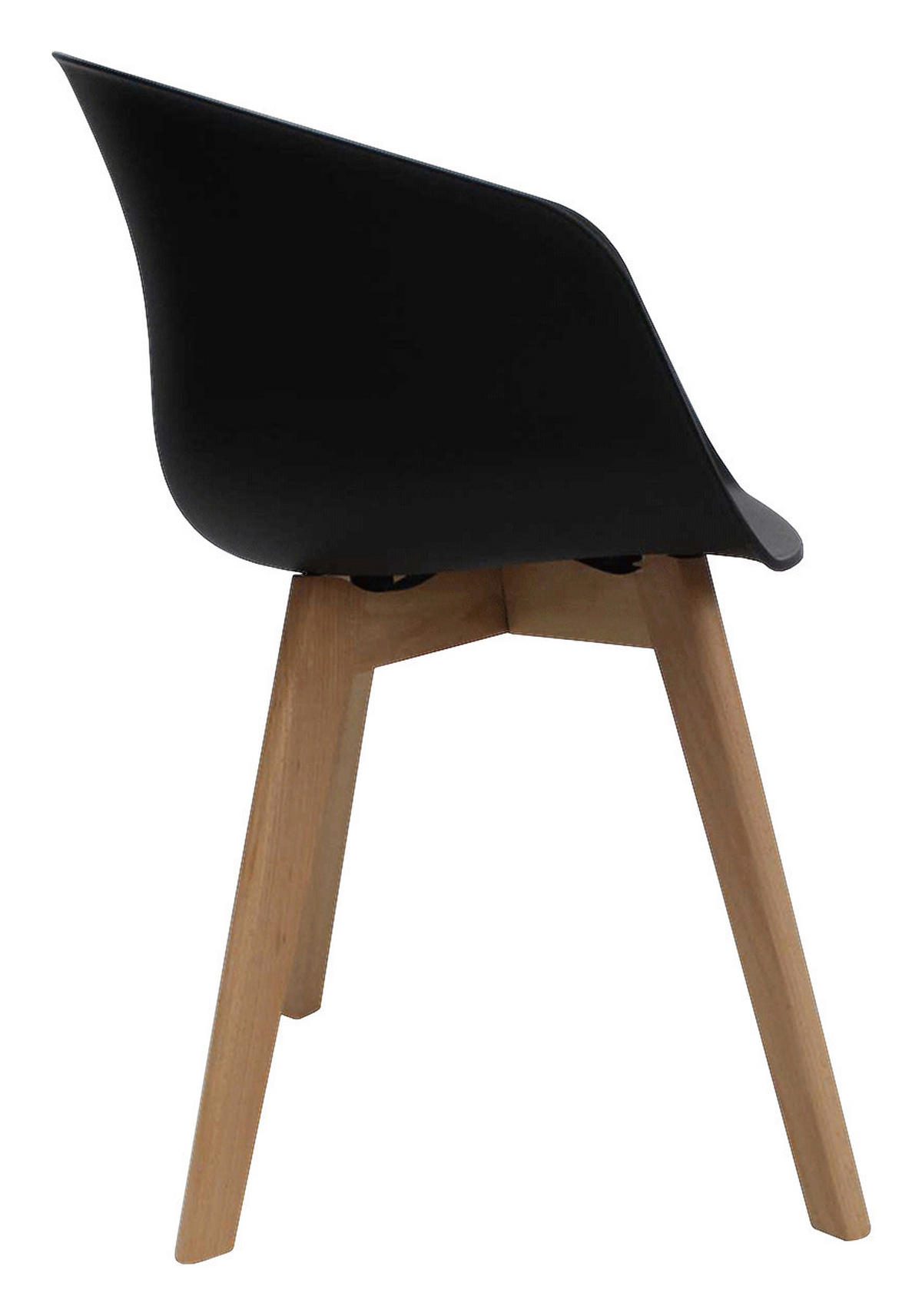 SADA STOLIČIEK S PODRÚČKAMI 4 kus - čierna/prírodná farba, Modern, drevo/plast (60/78,5/44cm) - MID.YOU