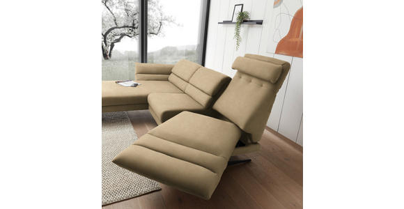 ECKSOFA Senfgelb Flachgewebe  - Senfgelb/Schwarz, Design, Textil/Metall (176-217/279-327cm) - Dieter Knoll