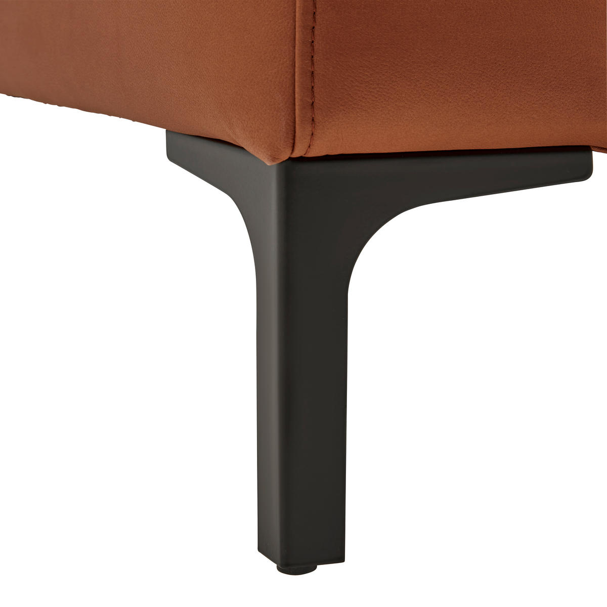 2-SITZER-SOFA in Lederlook (vegan) Cognac  - Cognac/Rostfarben, Modern, Textil/Metall (150/85/92cm) - MID.YOU
