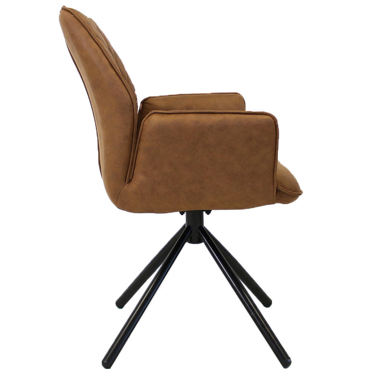 ŽIDLE S PODRUČKAMI, mikrovlákno, koňaková - černá/barvy lískového ořechu, Lifestyle, kov/textil (58/92/52cm) - MID.YOU