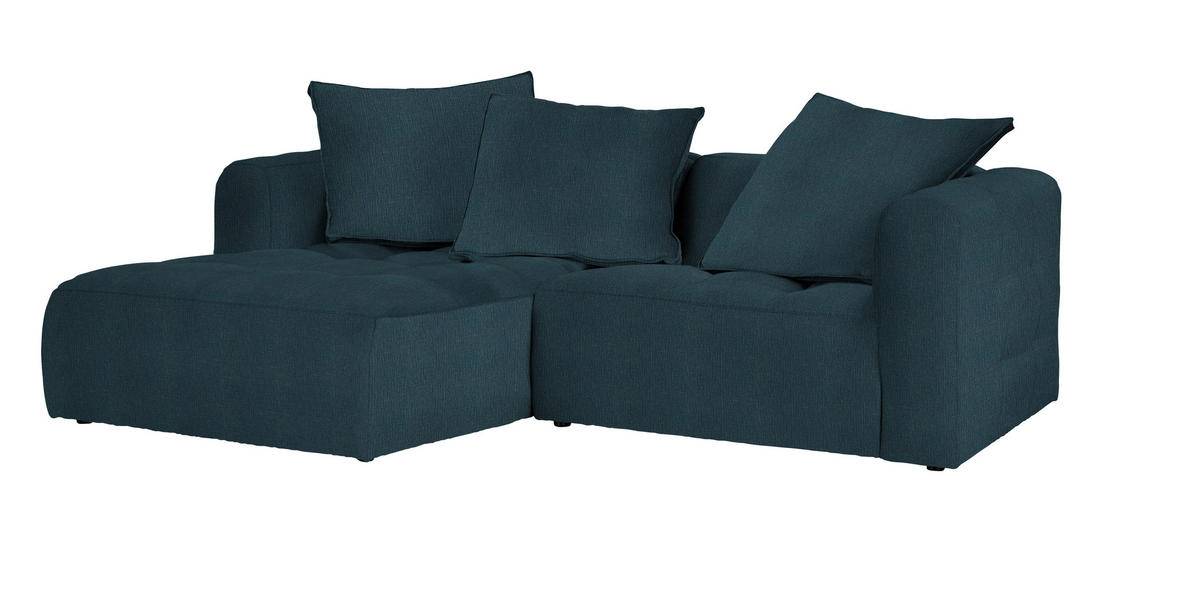 ECKSOFA in Chenille Blau  173/240 cm  - Blau/Schwarz, MODERN, Kunststoff/Textil (173/240cm) - Stylife