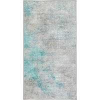 VINTAGE-TEPPICH 80/150 cm ONDEA ONIS, waschbar Grau, Türkis, Hellgrau  - Türkis/Hellgrau, Design, Kunststoff/Textil (80/150cm) - Lindorug