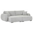 BIGSOFA Flachgewebe Grau  - Schwarz/Grau, KONVENTIONELL, Kunststoff/Textil (250/72/145cm) - Carryhome