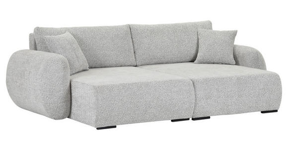 BIGSOFA Flachgewebe Grau  - Schwarz/Grau, KONVENTIONELL, Kunststoff/Textil (250/72/145cm) - Carryhome