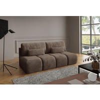 SCHLAFSOFA MARON in Samt Braun  - Schwarz/Braun, Design, Kunststoff/Textil (219/94/110cm) - Livetastic