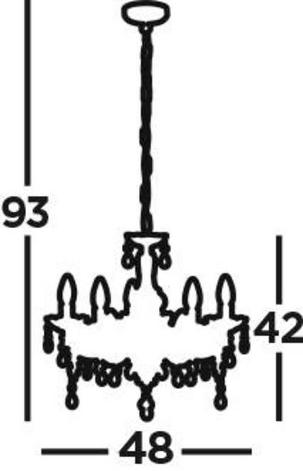 KRISTALNA VISEČA SVETILKA - rdečerjava, Konvencionalno, kovina/umetna masa (48/120cm)