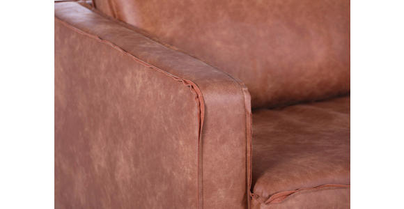 SESSEL in Flachgewebe Cognac - Cognac/Schwarz, KONVENTIONELL, Textil/Metall (90/66/93cm) - Ambia Home