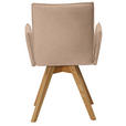 ARMLEHNSTUHL  in Lederlook  - Eichefarben/Beige, KONVENTIONELL, Holz/Textil (60/91/61cm) - Moderano