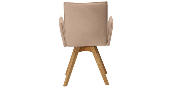 ARMLEHNSTUHL  in Lederlook  - Eichefarben/Beige, KONVENTIONELL, Holz/Textil (60/91/61cm) - Moderano