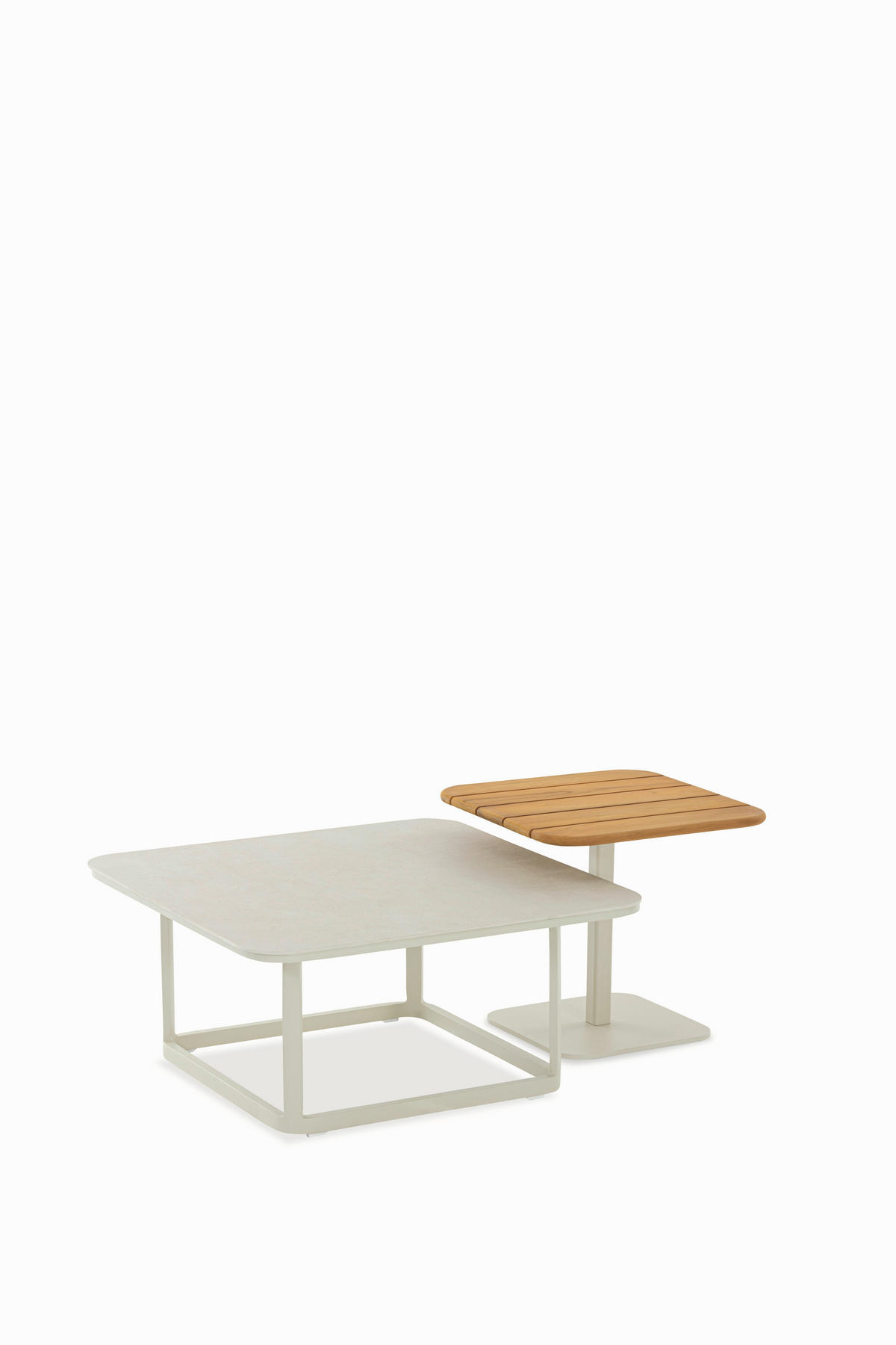 LOUNGETISCH 80/80/37,5 cm Metall, Glas  - Grauweiß, Basics, Glas/Metall (80/80/37,5cm) - Niehoff Garden