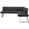 ECKBANK 227/157 cm Flachgewebe Anthrazit, Schwarz Metall   - Anthrazit/Schwarz, Design, Textil/Metall (227/157cm) - Dieter Knoll