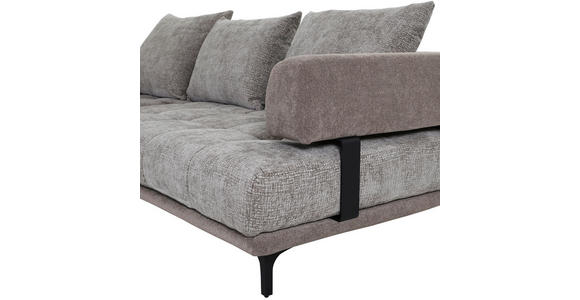 ECKSOFA  in Flachgewebe Braun  195/263 cm  - Schwarz/Braun, KONVENTIONELL, Textil/Metall (195/263cm) - Carryhome