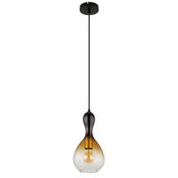 HÄNGELEUCHTE 16,5/120 cm    - Klar/Goldfarben, Design, Glas/Textil (16,5/120cm) - Globo