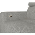 ECKSOFA Greige Chenille  - Greige/Schwarz, KONVENTIONELL, Textil/Metall (264/178cm) - Hom`in