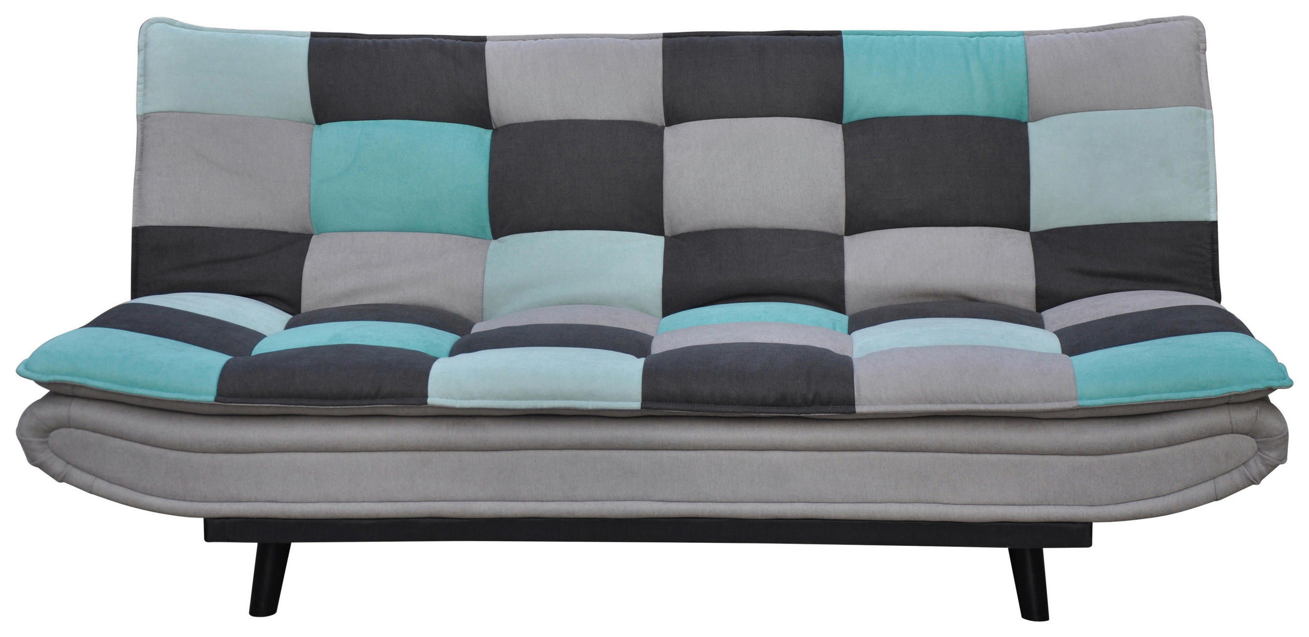 ZOFA S POSTELJNO FUNKCIJO,  svetlo siva, svetlo modra, temno siva kovina, tekstil  - svetlo modra/temno siva, Design, kovina/tekstil (194/90/100cm) - Ti'me