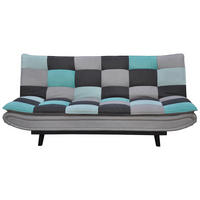 ZOFA S POSTELJNO FUNKCIJO,  svetlo siva, svetlo modra, temno siva kovina, tekstil  - svetlo modra/temno siva, Design, kovina/tekstil (194/90/100cm) - Ti'me