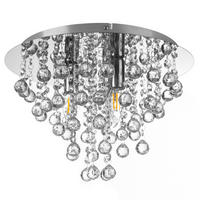 DECKENLEUCHTE London 38/26 cm   - Klar/Chromfarben, Basics, Kunststoff/Metall (38/26cm) - Globo