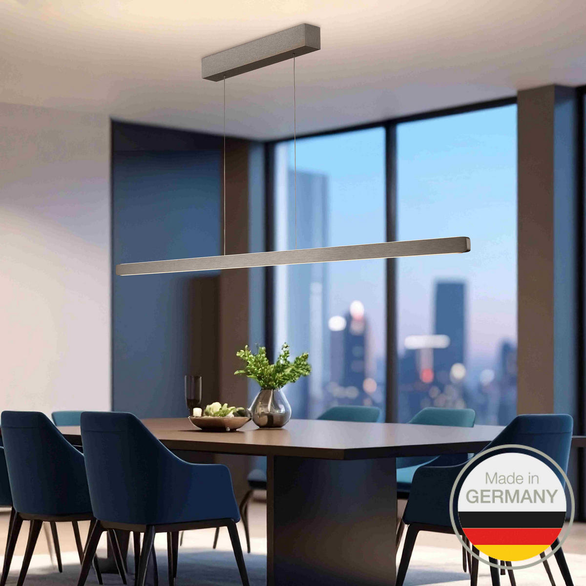 LED-HÄNGELEUCHTE 650 145/1,5/3,5 cm   - Nickelfarben, Design, Metall (145/1,5/3,5cm) - Ambiente