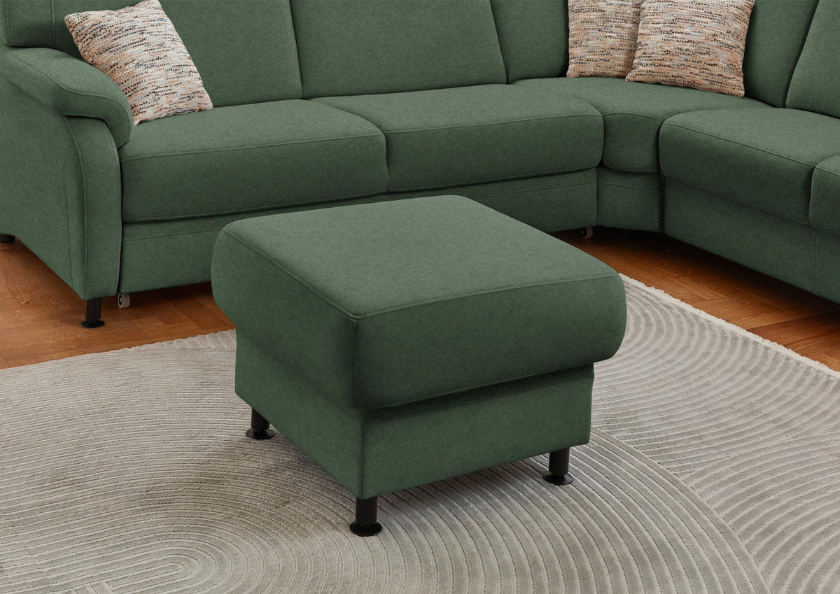 ECKSOFA  in Flachgewebe Waldgrün  269/287 cm  - Waldgrün/Schwarz, KONVENTIONELL, Textil/Metall (269/287cm) - Beldomo System