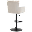 BARHOCKER Cord Beige Eisen Stoffauswahl, Sitzfläche 360° drehbar, inklusive Armlehnen  - Beige/Schwarz, Design, Textil/Metall (54/101-122/58cm) - Novel