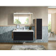 MIDISCHRANK 37/121/33 cm  - Eichefarben/Schwarz, MODERN, Glas/Holzwerkstoff (37/121/33cm) - Dieter Knoll