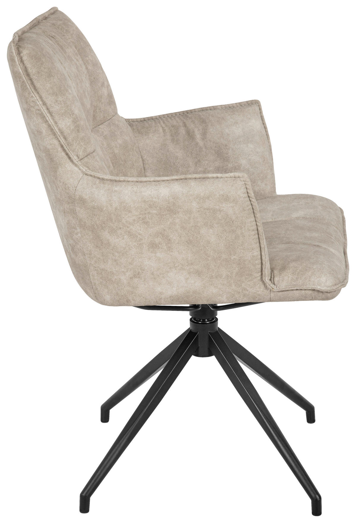 ARMLEHNSTUHL  Wippfunktion, Sitzfläche 360° drehbar, automatische Rückholfunktion Mikrofaser  Schwarz, Taupe  - Taupe/Schwarz, Design, Textil/Metall (59/88,5/62cm) - Novel