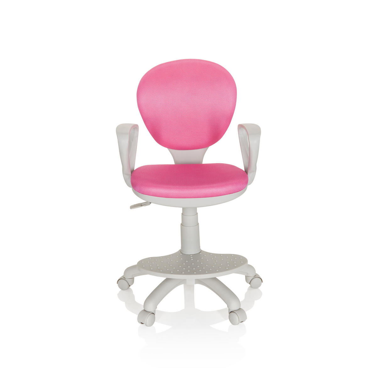 MLADINSKI VRTLJIVI STOL umetna masa siva, pink  - pink/siva, Basics, umetna masa (53/83-95/51cm) - MID.YOU